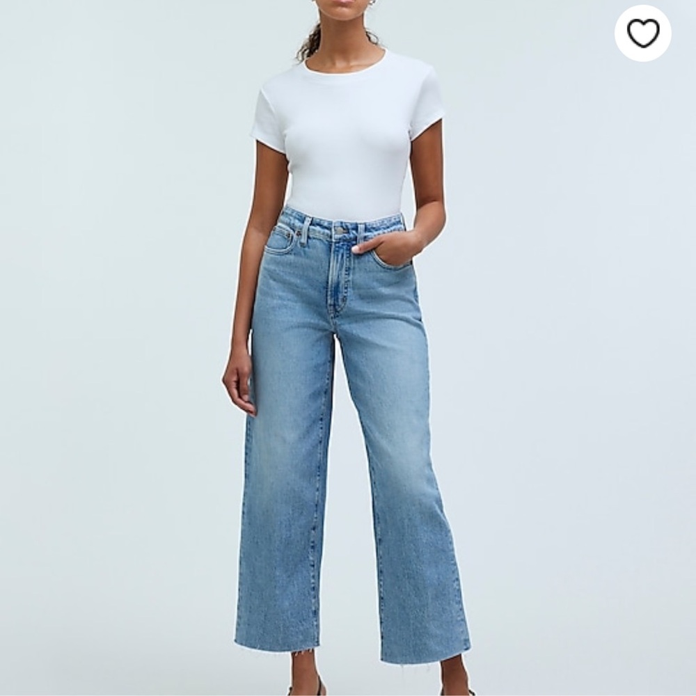 Madewell The Curvy Perfect Vintage Jean Wide-Leg Crop Raw Edge Size 25